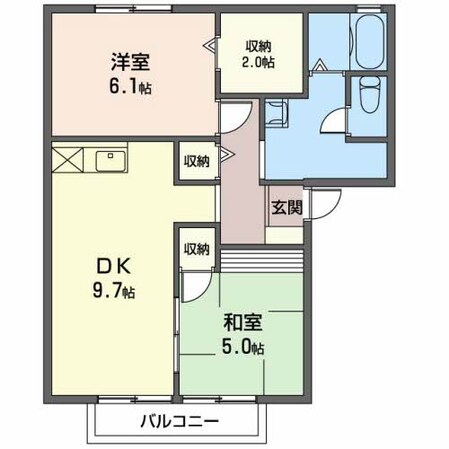 中川原駅 徒歩7分 2階の物件間取画像